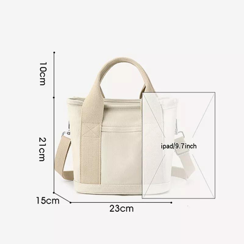 Women Canvas Tote Bag Large Capacity Handbags Shoulder Bags Zip Crossbody Bag