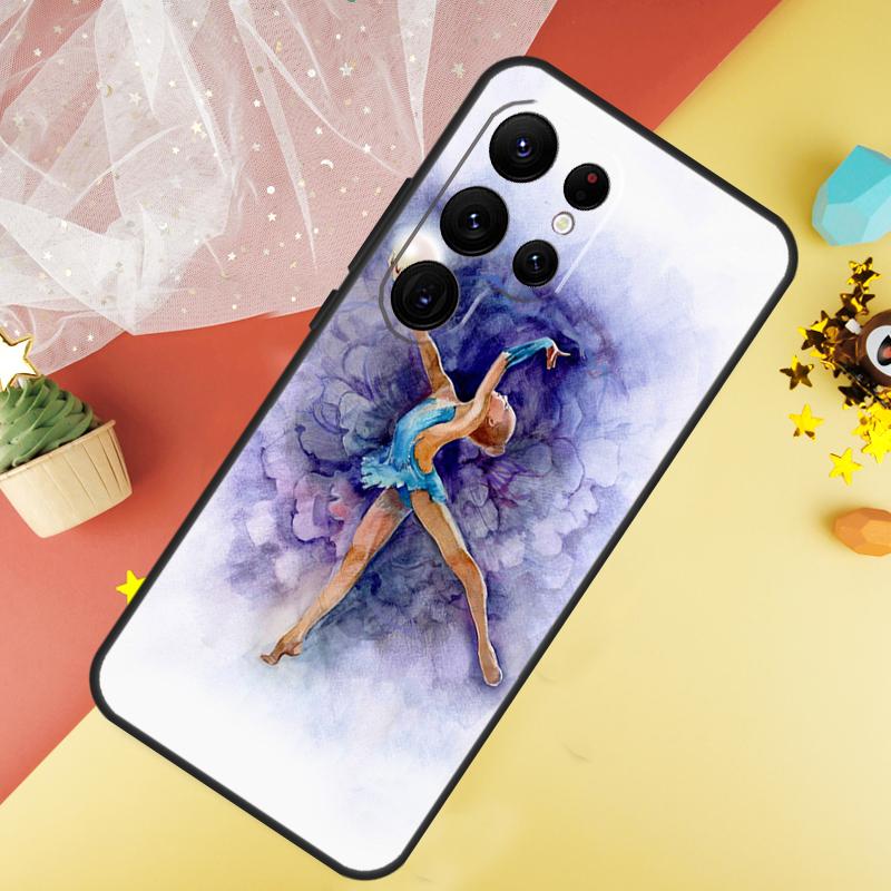 Gymnastics Oil Painting Phone Case For Samsung Galaxy S25 S26 Ultra S21 S20 S22 S23 Ultra S10 Plus S24 FE Cover Coque