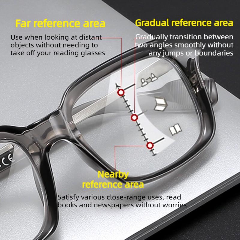 Trendy High Quality Multifocal Reading Glasses Men Women Fashionable Retro Progressvie Eyeglasses Cat Ey HD Far Sight Glasses