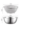 Stainless Steel Drain Basin 2-piece Set with Scale Storage Basin Strainer Rice Washing Basket Kitchen Fruit Draining Rinsing Set
