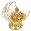 Arabic Moon Incense Burner Middle Eastern Metal Censer for Aromatherapy Less