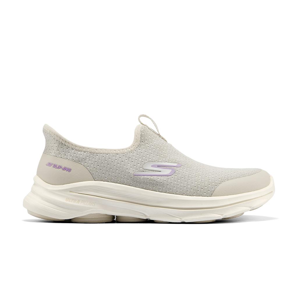 Skechers Go Walk 8 Bequeme Leichte Atmungsaktive Stützende Rückfedernde Gehen Schuhe Damen Sneaker Beige 125933-NAT
