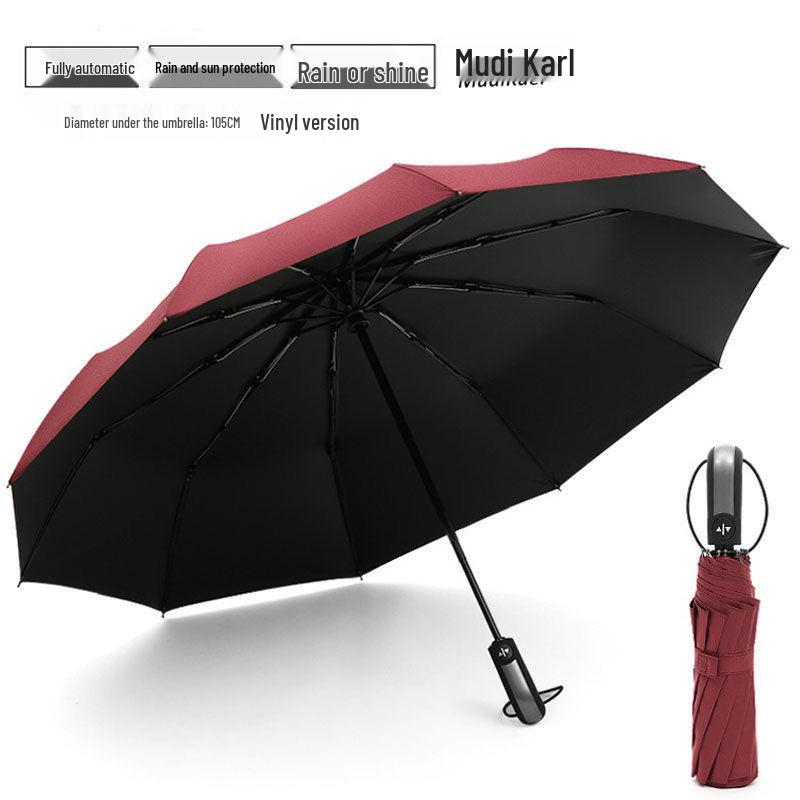 Popular 60-Rib Extra-Large Fully Automatic Black Dual-Use Umbrella for Students & Adults - Custom Logo Option Available