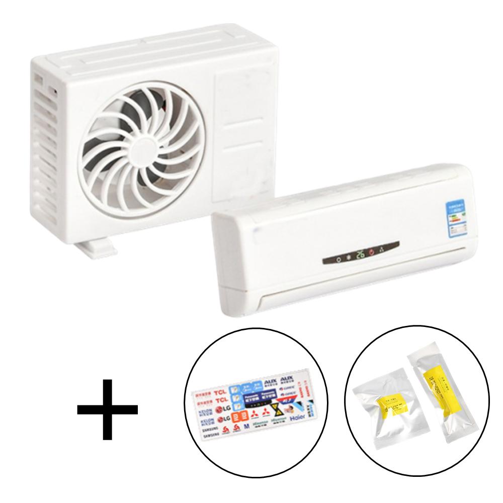 

Air Conditioner Shape Air Conditioning Car Ornaments Outdoor Solar Plane Powered Turntable Interiro Car Decorating белый