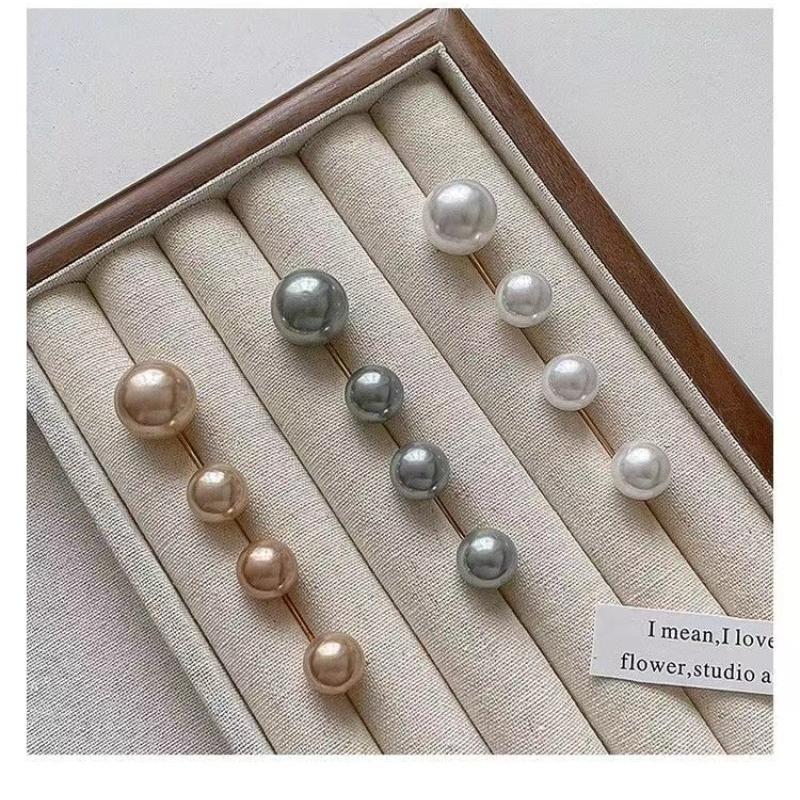 Fixed Clothes Brooch Pin Simulation Pearl Scarf Shawl Clip Buckle Sweater Cufflink Brooch Ladies Jewelry AVE