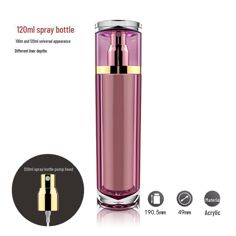 Purple Diamond Rose Kollektion: Hochwertiges, halbtransparentes Hautpflegeset aus violettem Acryl mit Creme-, Lotion- und Essenzflaschen