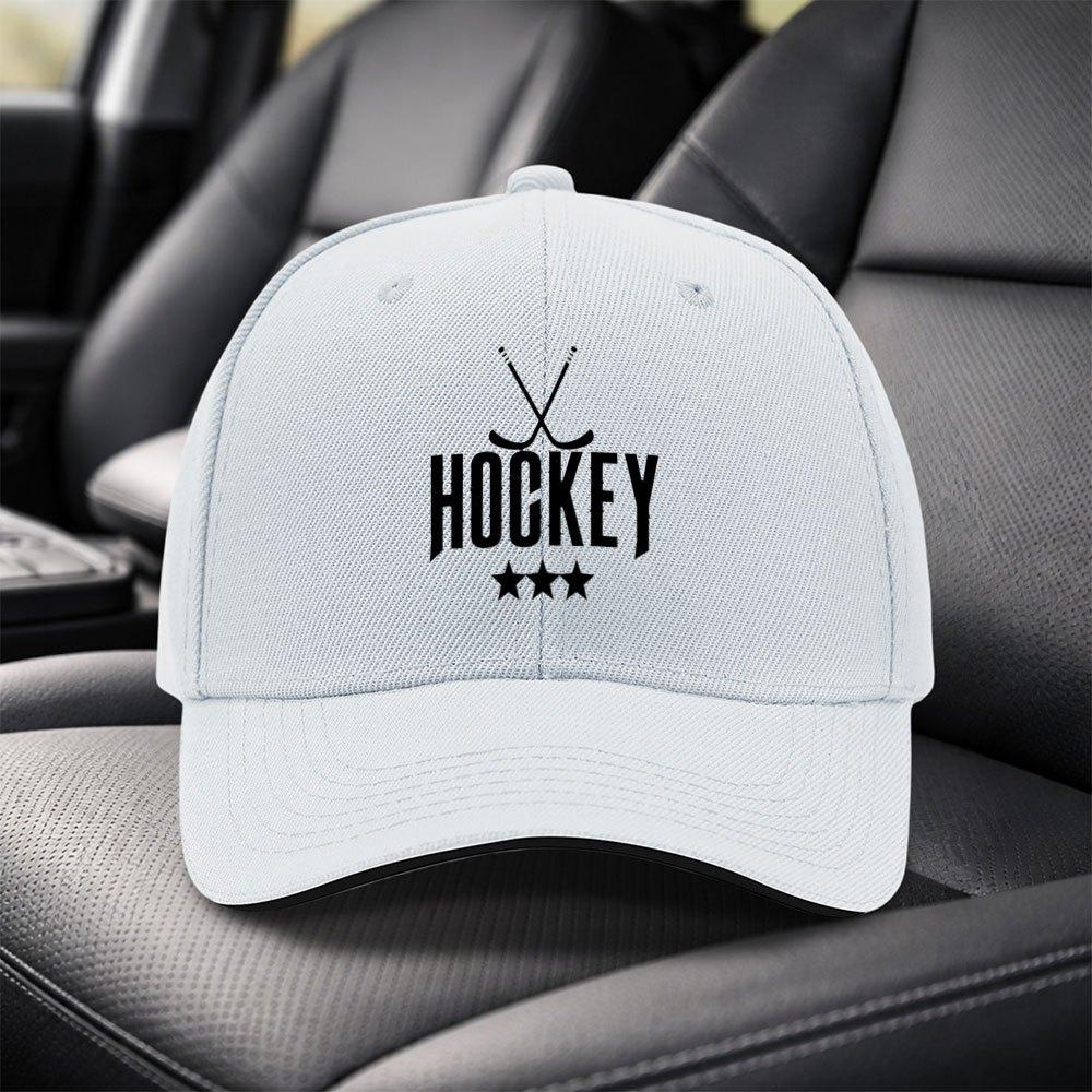 Eishockey Sportdruck Verstellbare Schwarze Baseballkappe Unisex Dad Hat für Reisen Partys Geburtstage Feiertage