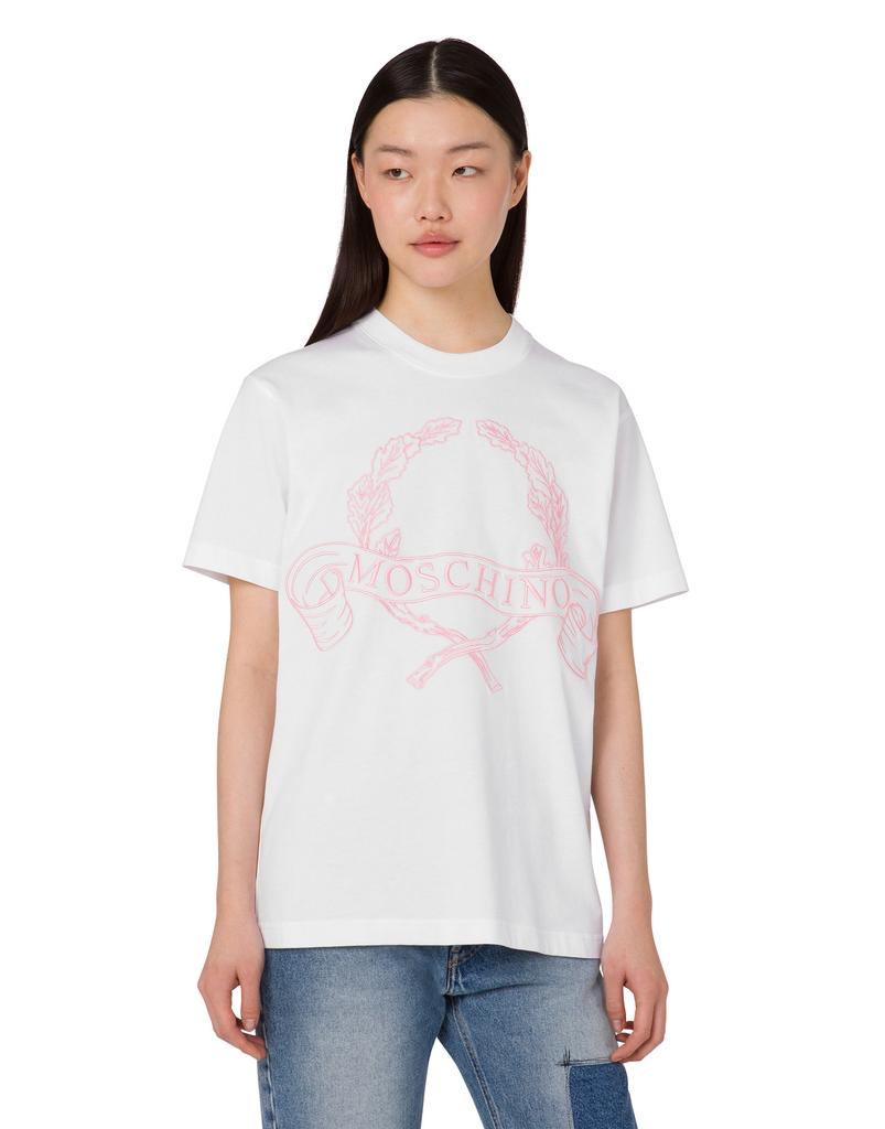 MOSCHINO Laurel Crown Logo Short Sleeve T-Shirt