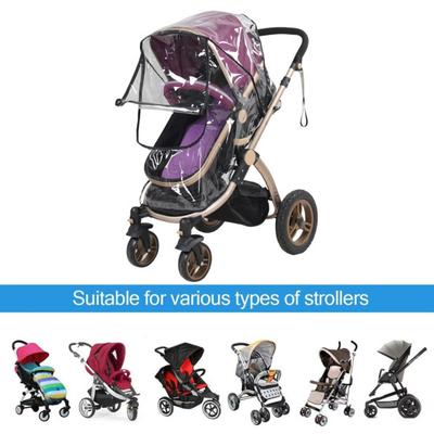 Stroller Rain Cover Waterproof Windproof Breathable Dust Snow Rain Protection Stroller Travel Weather Shield Universal Stroller Accessories