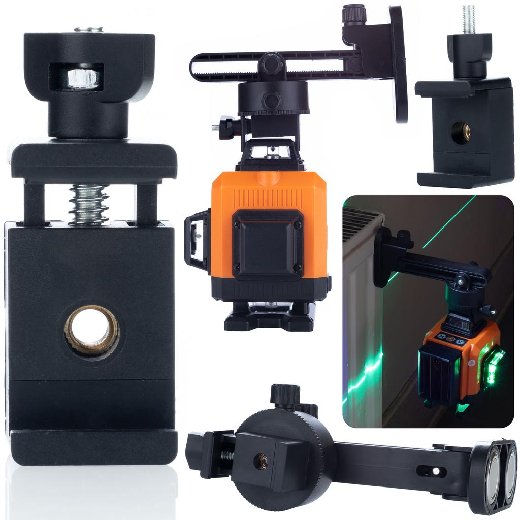 Rosfix Poziomica Laserowa Orange Tiger ROT16L – 16 Linii Laserowych | Statyw 43–120 cm z Pokrowcem | Zielone Okulary Zabezpieczające