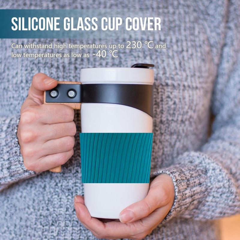 Silicone Sleeves For Bottles Reusable Coffee Sleeve Heat-resistant Hot Cup Sleeve Mug Protector Silicone Tumblers For Glass