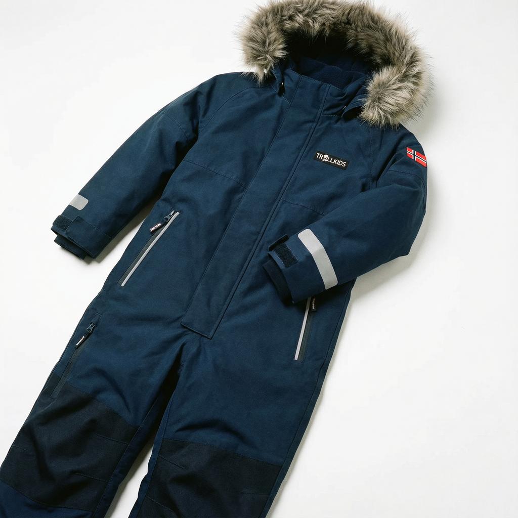 Kinder Winter Schneeanzug Trollkids Kids Kirkenes Snowsuit sportlich schwarz (387-100)