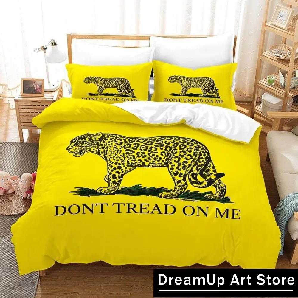 Dont tread on me Bedding Set Single Twin Full Queen King Size Bed Set Adult Kid Bedroom Duvetcover Sets 3D Anime Bed Sheet Set