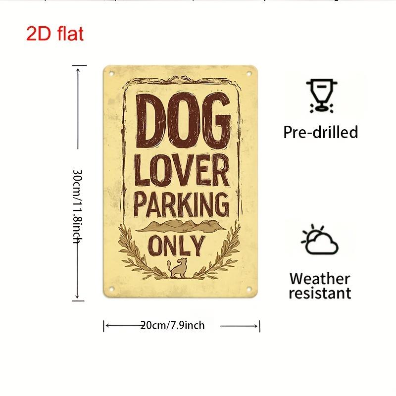 

Vintage Metal Dog Lover Parking Only Sign - Rustic Wall Decor with Laurel Wreath Design, Durable & Easy to Hang for Home, Garden 20x30cm（7.8x11.8inch）