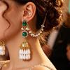 High-End Retro Bohemian Ethnic Style: Hollow Round Diamond-Encrusted Bell Long Earrings