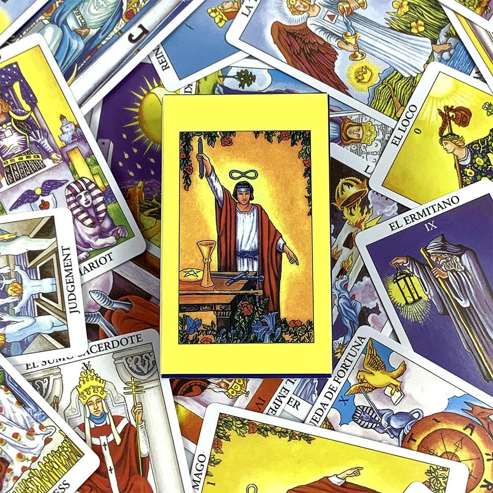 Classic Tarot Cards in Spanish English Version Board Game Divination Meditation Deck For Beginners 78PCS Tarot Cards Game