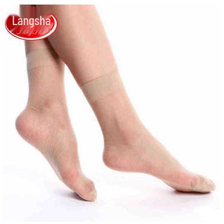 Women's Summer Short Silky Transparent Crystal Stockings - Invisible Socks Pair
