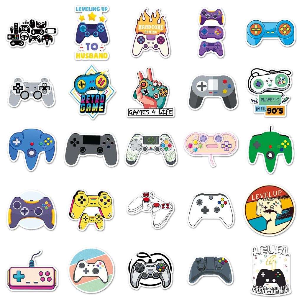 50pcs Game Controller Stickers: DIY Waterproof Joystick Decorations for Computer Journals