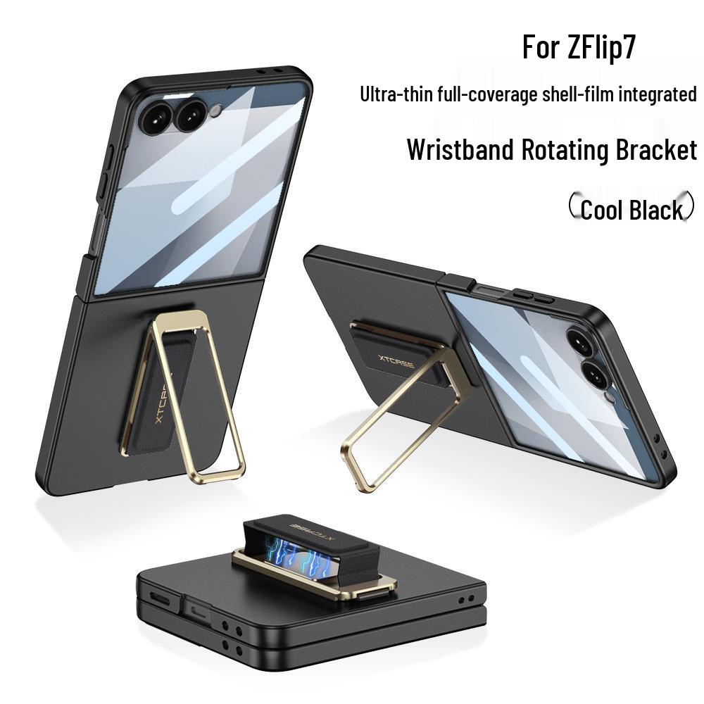 Samsung Z Flip7 Phone Case with Wrist Strap & Rotating Stand - Premium Protection for Folding Screen