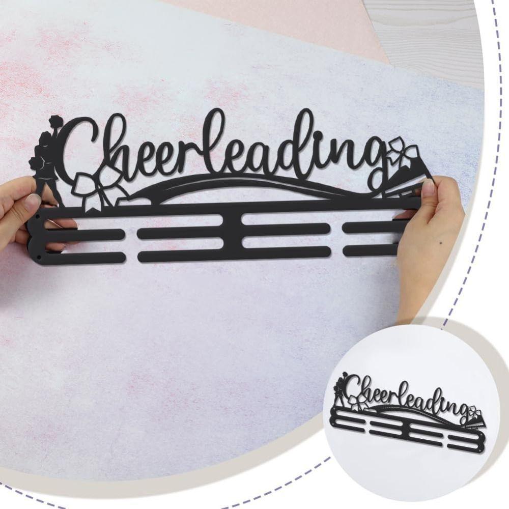 Black Metal Wall Mounted Medal Display Hook Rack for Sports Awards