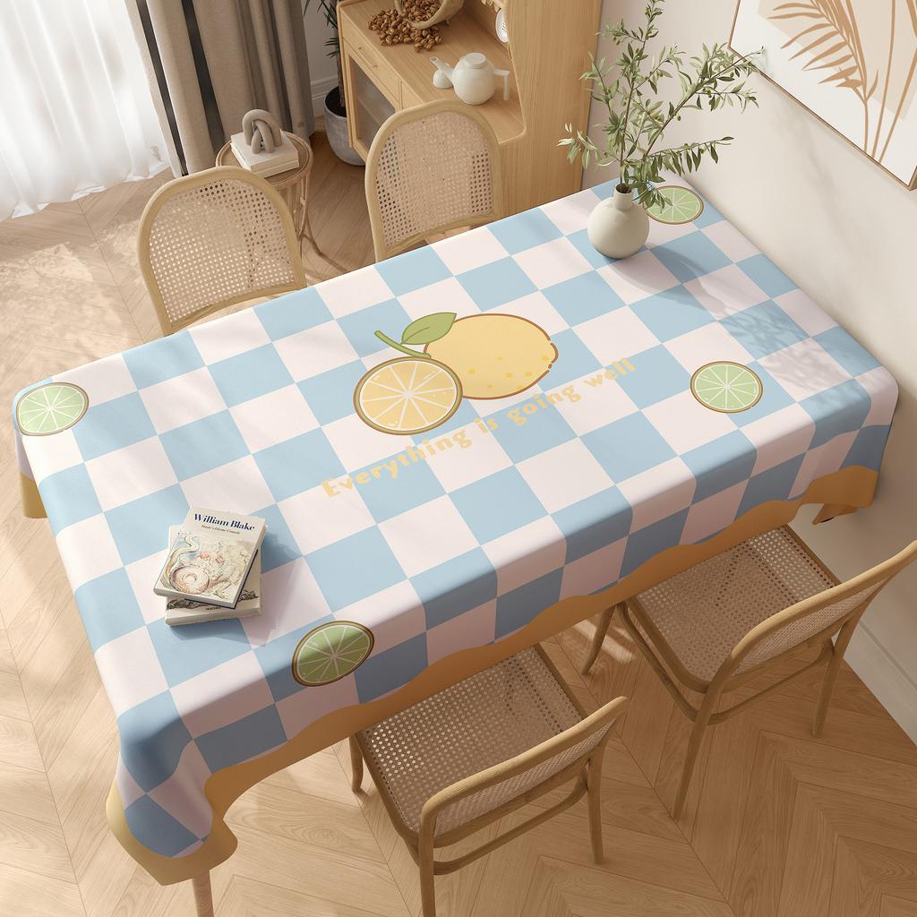 Masa Örtüsü Su Geçirmez ve Yağ Geçirmez Kalıcı PVC Yemek Masası Masa Örtüsü Küçük Taze Çizgi Film Masa Örtüsü Dikdörtgen Sehpa Masa Örtüsü