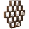 Wall Shelf Smoked Oak 120 X 20 X 136 Cm Engineered Wood