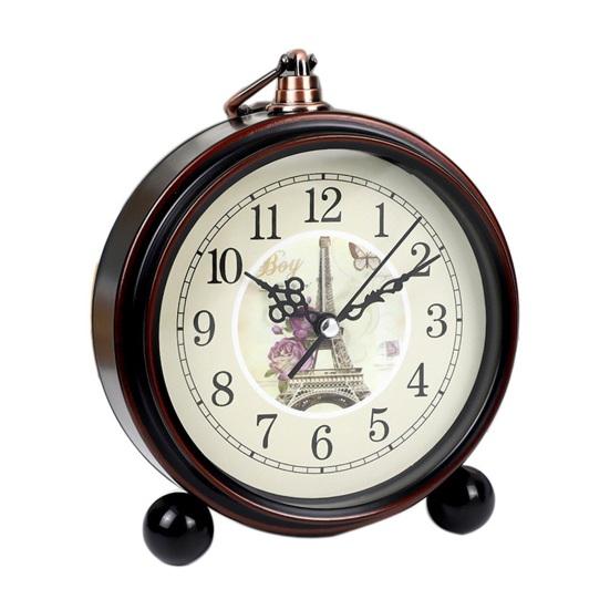 Vintage Metall Analoger Wecker Großes Display Tickenlos Leise Batteriebetrieben Schlafzimmer Retro Schreibtisch Quarz Uhr Kinder Schüler Geburtstagsgeschenk