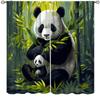 Bamboo Curta Vintage Rustic Plant Colourful Nature Tree Traditional Chinese Culture Decor Rod Pocket Window Treatments