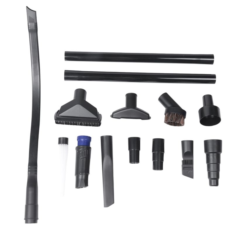 AEE4-13PCS Universal Vacuum Attachment Kit Wet Dry Plastic Vacuum Hose Adapter 1-1/4Inch Vacuum Cleaners With Hair Brush