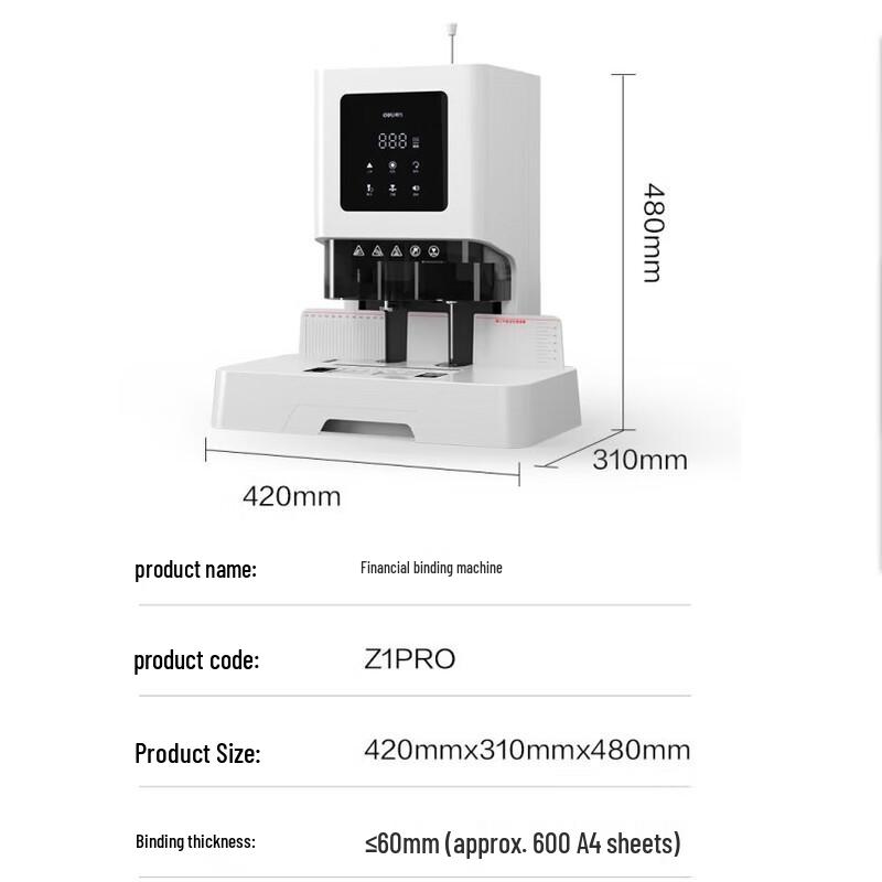 Deli Z1PRO Smart Financial Binding Machine CN plug (adapter included)