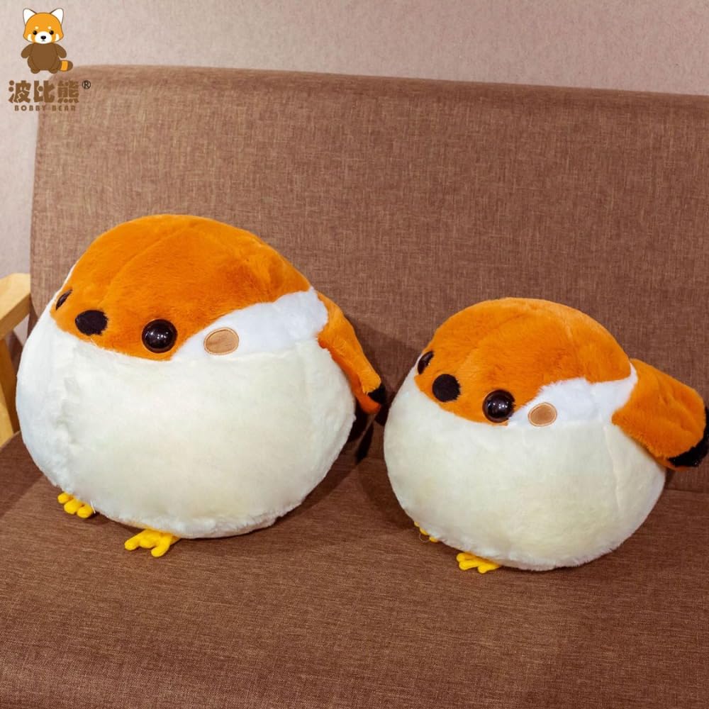 Shimaenaga Plush Simulation Fat Round Sparrow Great Lifelike Stuffed Animal Soft Bird Cute Gift for Kids and 30cm x 40cm Toy, Shimaenaga, & Tit, Doll,