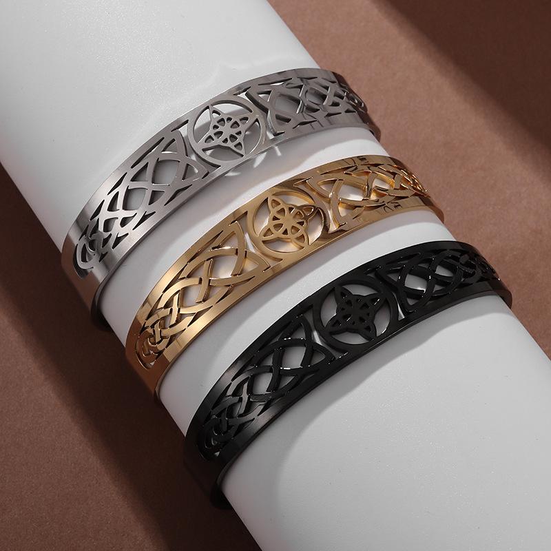 Vintage Fashion Hollow Open Witch Knot Bracelet For Women Stylish Adjustable Cuff Bangle Jewelry Gift