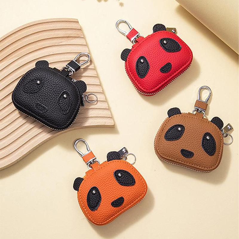 Creative Red Panda Bags Charm Cute Print Bluetooth Headset Case Premium Waist Key Bags Delicate Compact Lychee-pattern Mini Bags