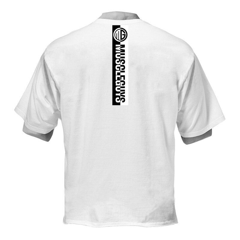 

Muscleguys Muscleguys Мужская футболка с коротким рукавом Летняя свободная принт Половина рукава Бодибилдинг Тренд Большой размер Топ XXL белый