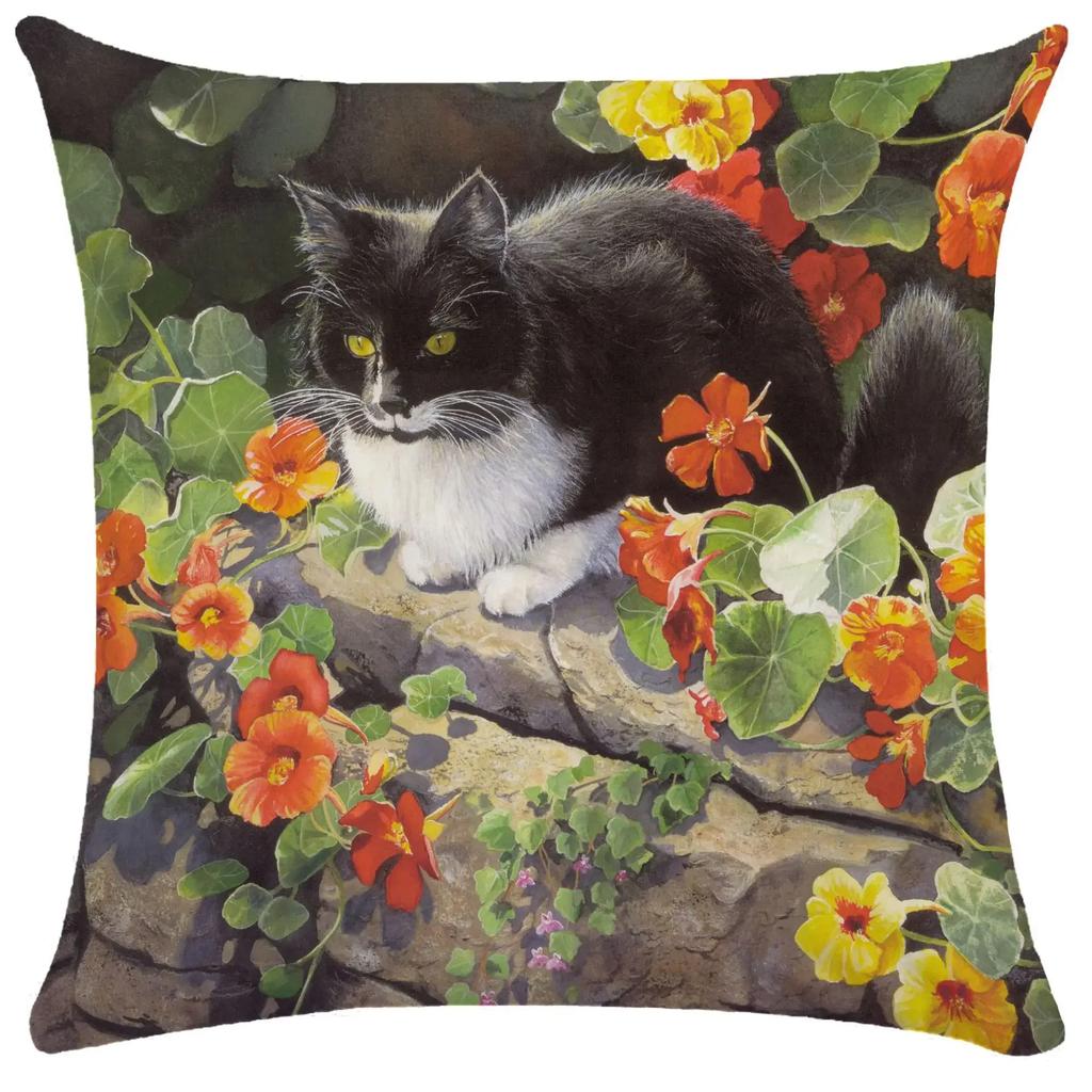Home Decor Cute Cats & Birds Printed Pillow Covers Pattern Cushion Cover Suitable for Sofa Bedroom Car Pillow Cover