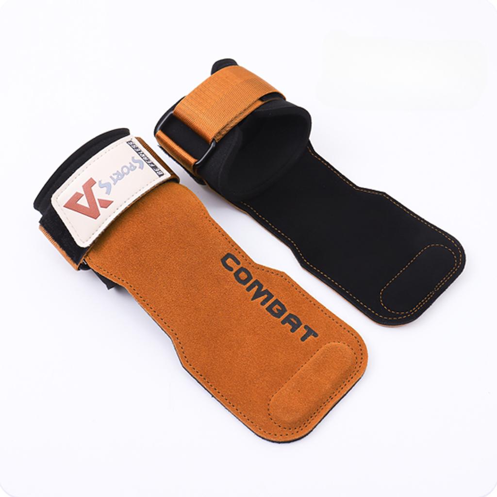 Guanti da Palestra in Pelle Trazioni Sollevamento Ginnastica Crossfit Cinghia Antiscivolo Supporto Protezione Palmo Cuscinetti Accessori Fitness