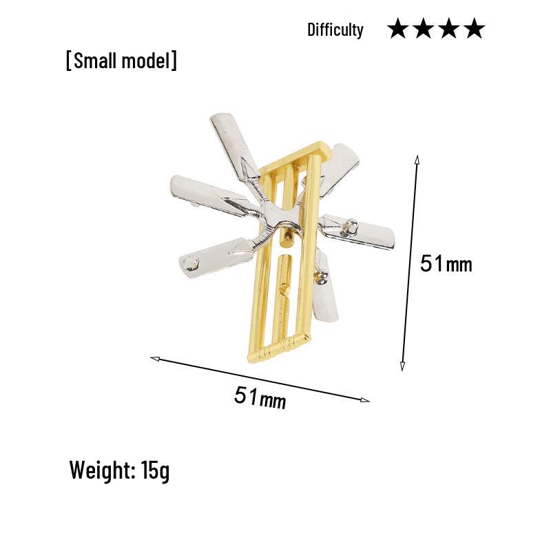 Intelligence Puzzle Zinc Alloy Disentanglement Rings - Unlock Nine Linked Rings Kongming Luban Lock Educational Toy