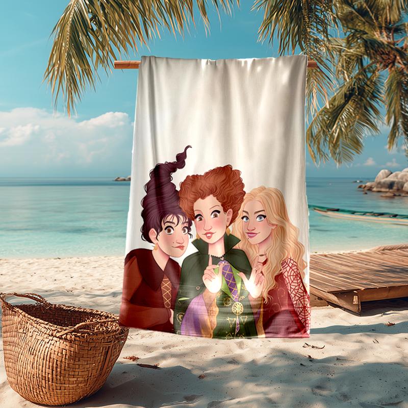 Hocus Pocus Fashion Beach Towel: Ideal for Summer Adventures Soft, Absorbent and Quick Drying Suitable for Swimming and Bathing
