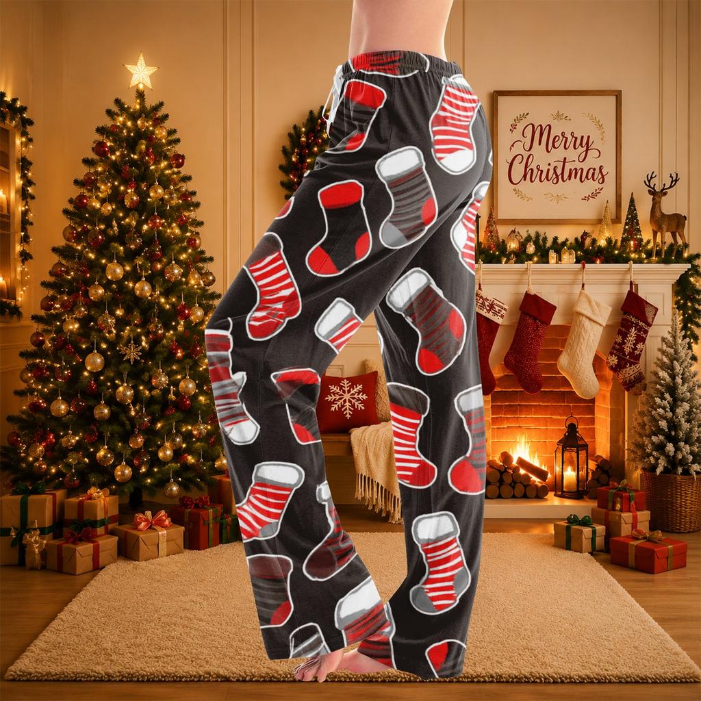 Women's Christmas Print Casual Pants for Holiday Festive Wear