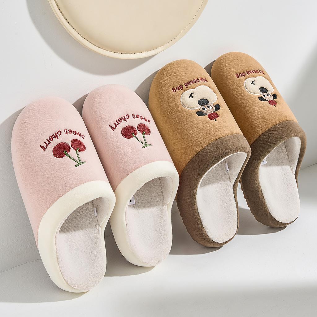 Winter Women Home Slippers Plush Warm Thick Bottom Slides Breathable Soft Non-slip Slippers Indoor Outdoor Men Casual Slippers
