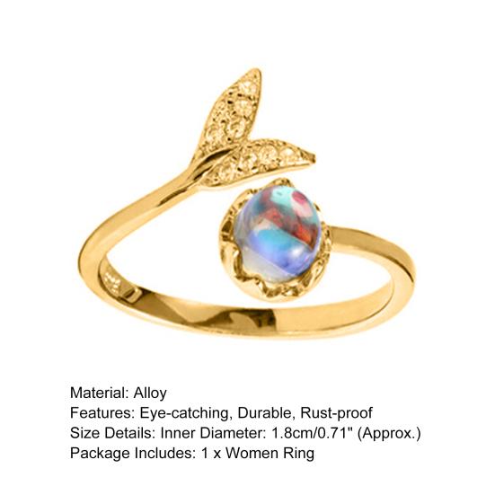 Pierścionek damski kreatywny kształt nierdzewny pierścionek otwarty ogon ryby dla dziewczyny