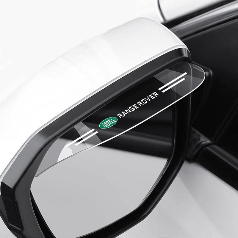 2 Stück Auto Seitenrückspiegel Schutzabdeckung Regen Augenbrauen Abdeckungen Aufkleber für Land Rover Emblem Freelander 3 SVR L320 L330 Defender Range Rover Evoque