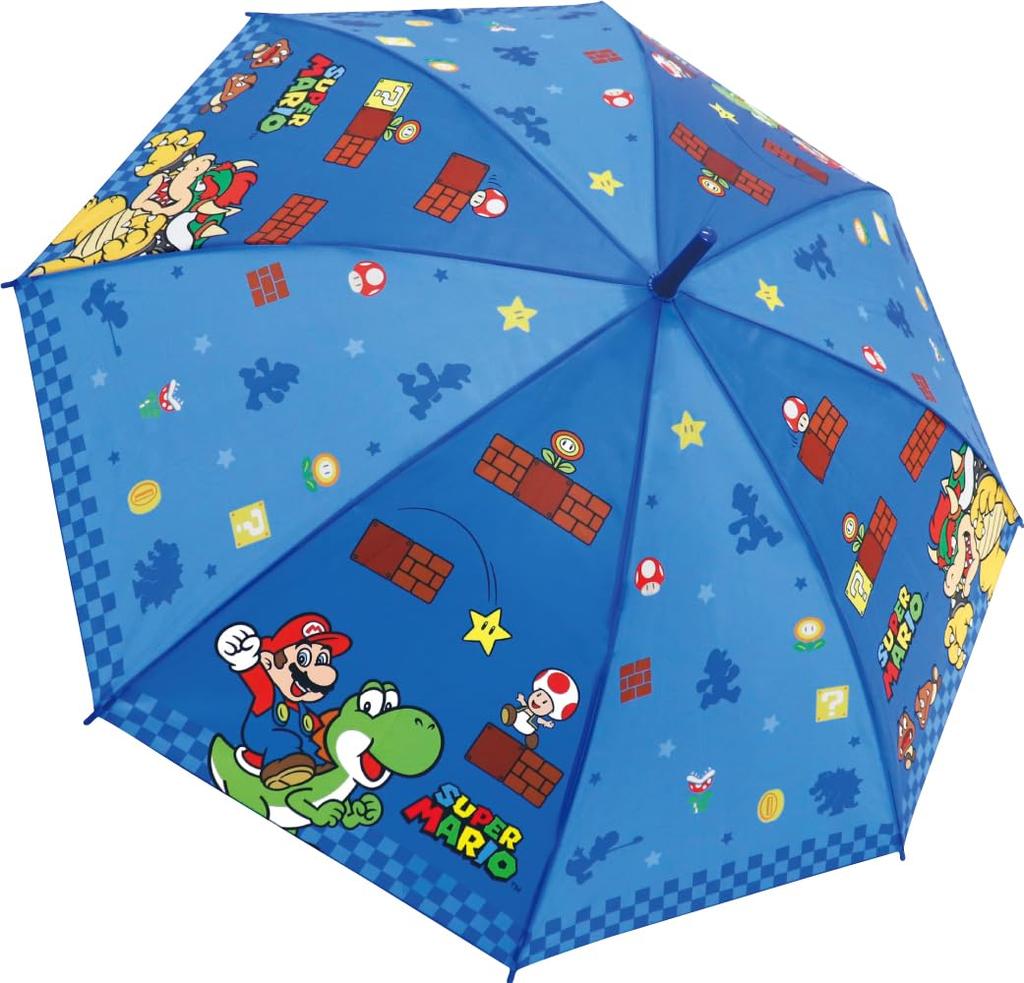 Super Mario Long Umbrella 55cm Nintendo Blue Character One-touch