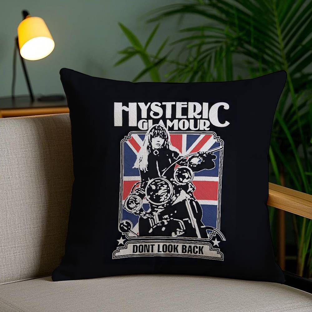Pillow Case H-Hysteric Glamour Girl Home Dorm Chair Back Short Plush Double-sided Printing Office Nap Time Cushion Cover
