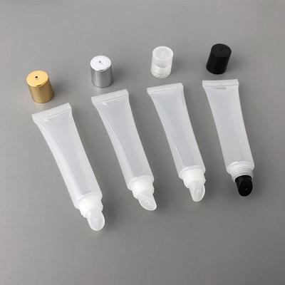 Erhältlich: 10 g/15 g/20 g transparente weiße Lipgloss-Tube – leerer Kosmetikverpackungsbehälter