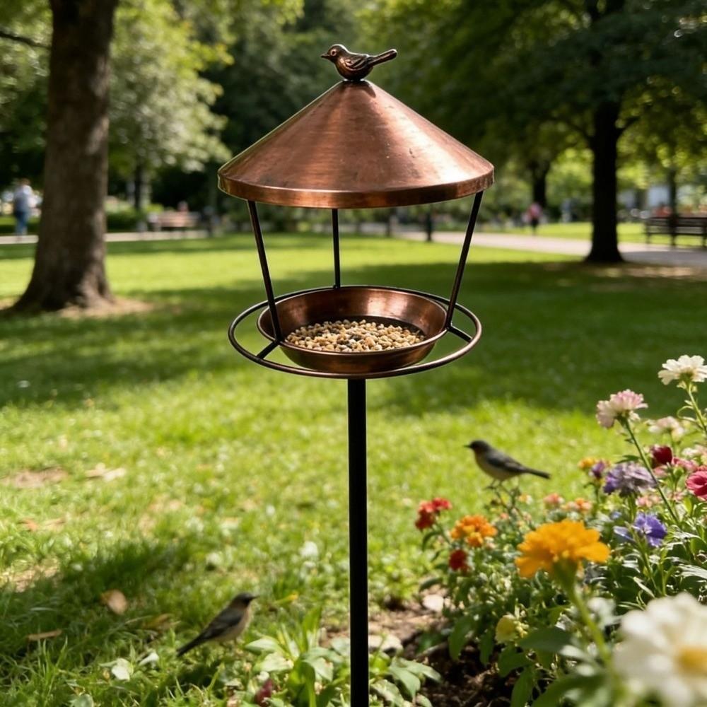 Weatherproof Standing Bird Feeder Spill Guard Bird Feeder Tray Wild Feeding Station Garden