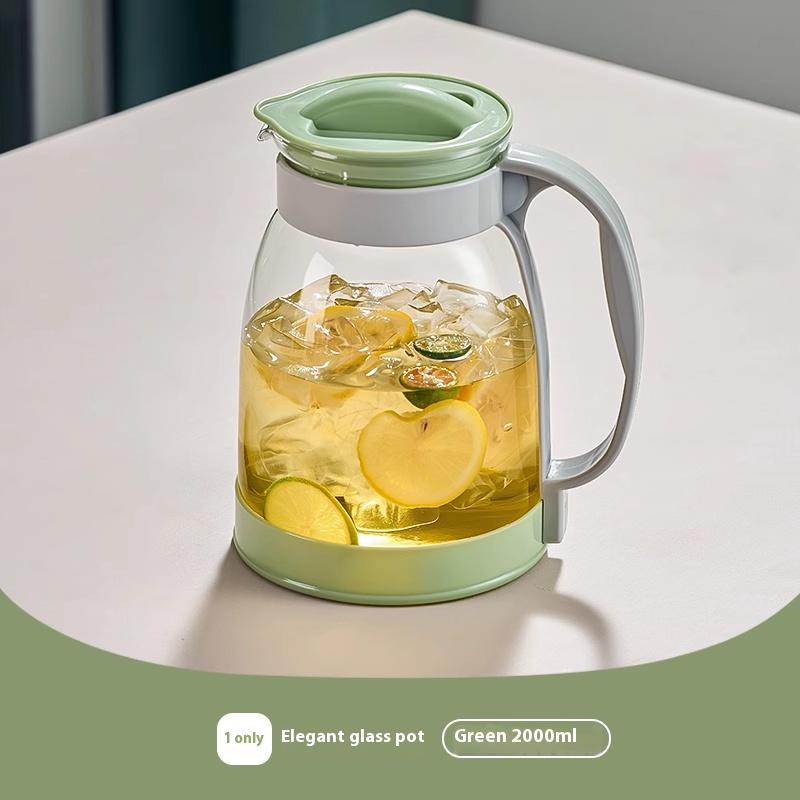 

Gianxi Cold Water Kettle Glass High Temperature Resistant Cold Water Kettle Household Water Cup Large Capacity Teapot зелёный