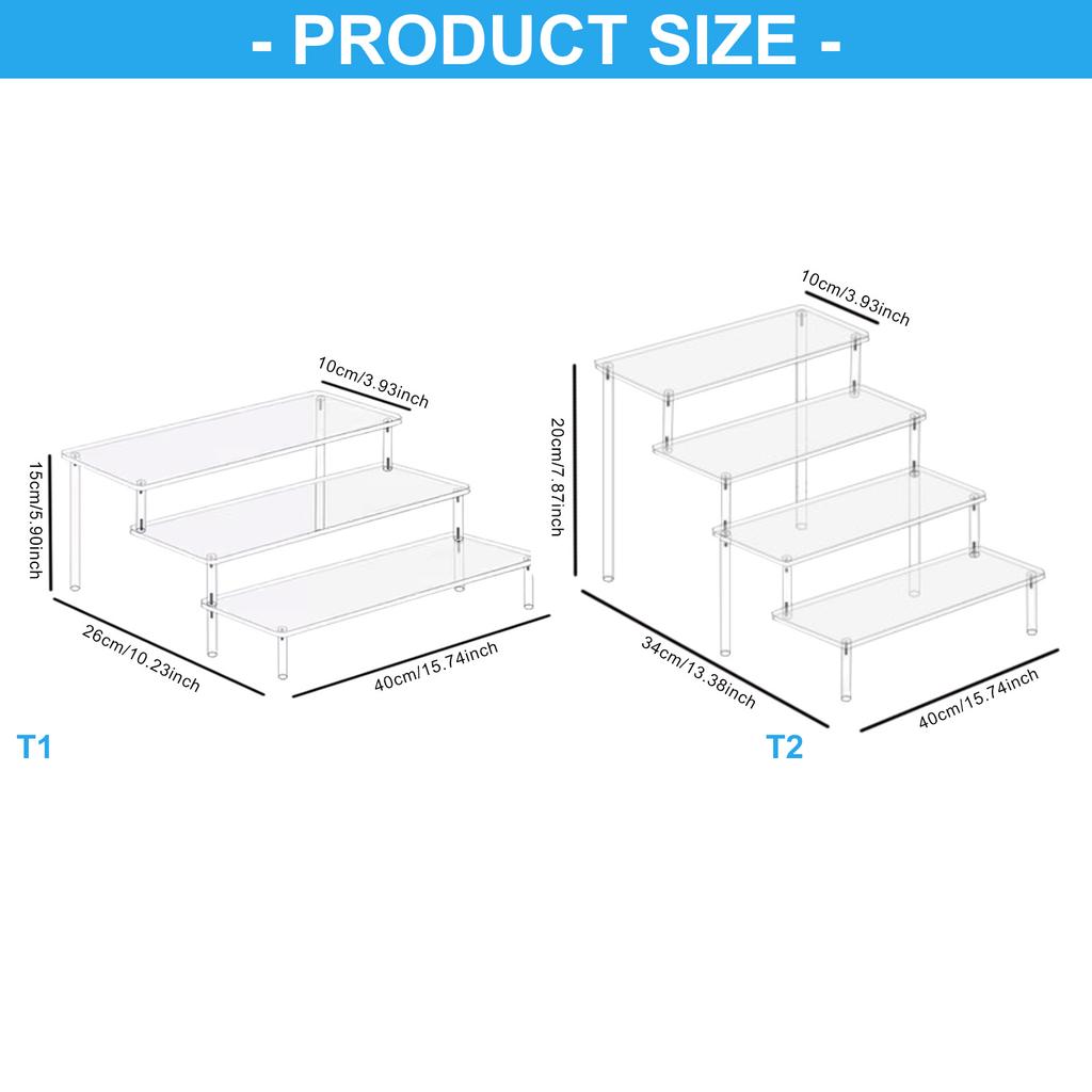 Acrylic Display Shelf For Organizing Cupcakes Perfume Jewelry Collectibles Storage Rack With Reinforced Support Rods