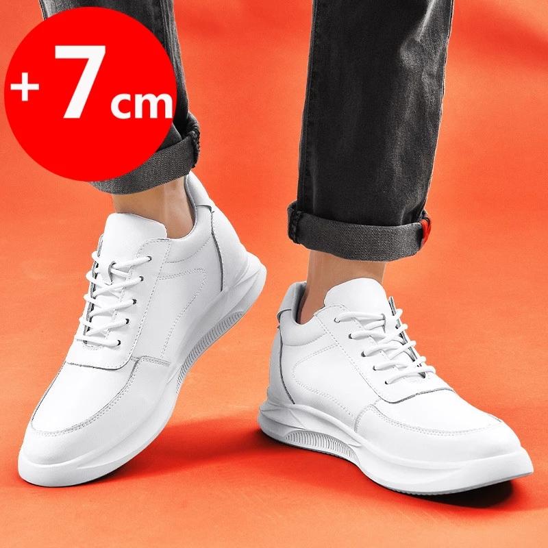 Sneakers Yükseltici Ayakkabılar Asansörlü Ayakkabılar Boy Uzatan Ayakkabılar Deri Ayakkabılar İç Tabanlıklar 7CM Erkek Günlük Yaşam Boy Uzatan Ayakkabılar