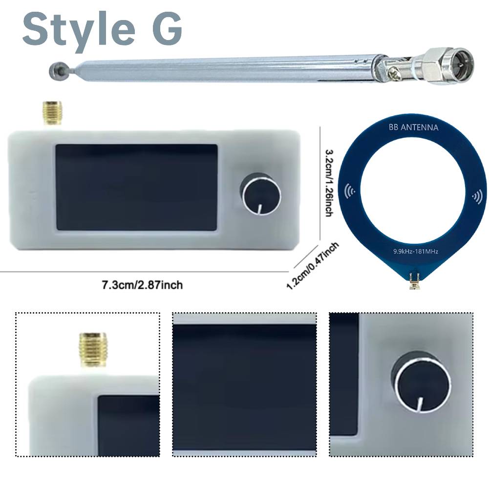 SI4732 0.5-108mhz Pocket Mini Radio 1.9inch IPS Screen FM/AM Radio with Antenna All Band Radio Receiver HF SW MW VHF Radio